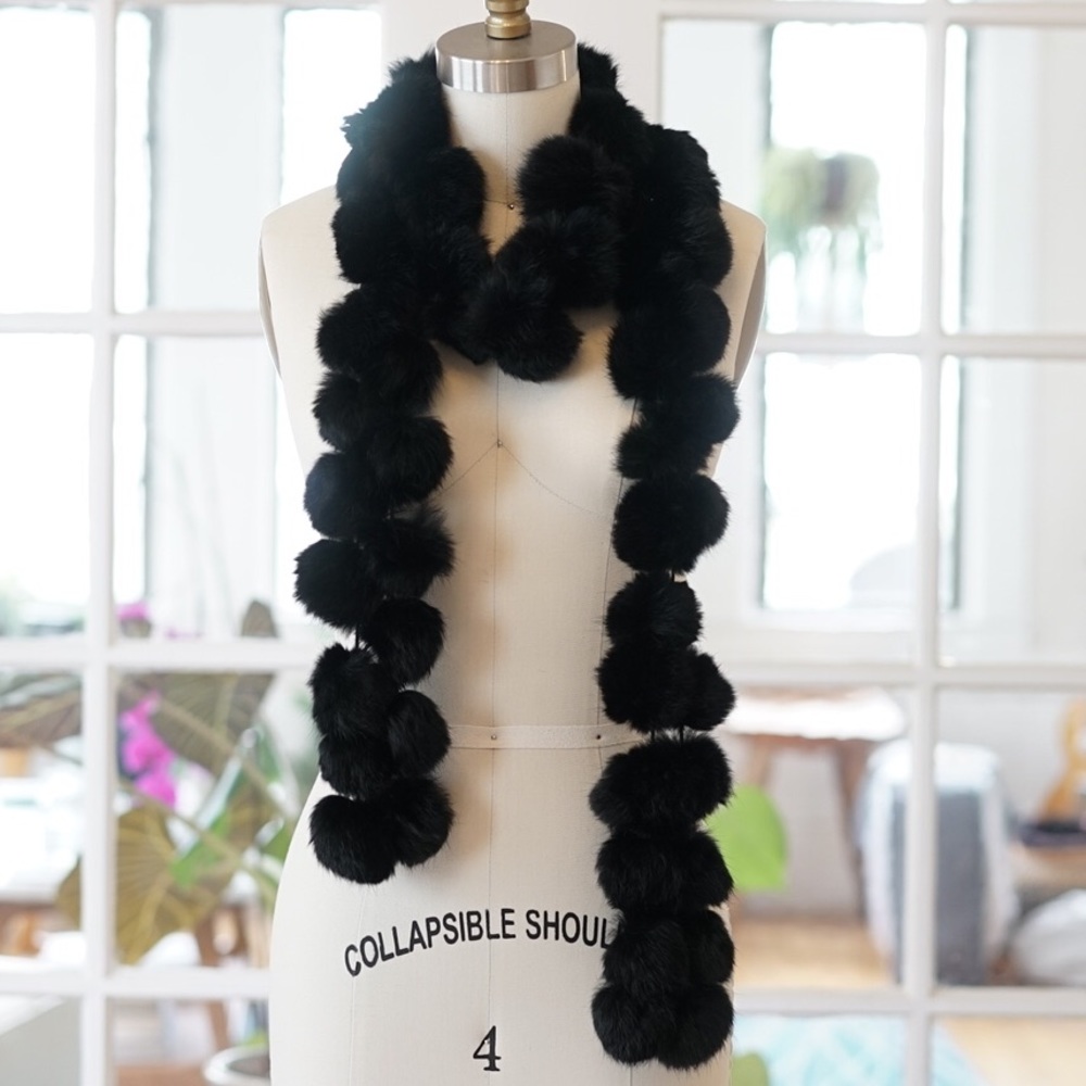 Rabbit Fur ball scarf